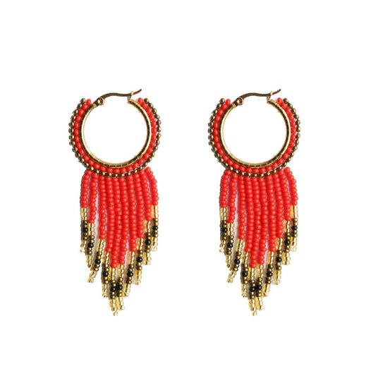 Fire Fringe Embera Earrings