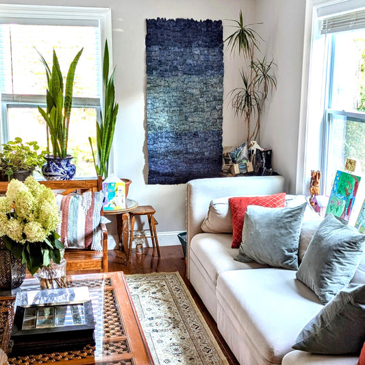 Wild Silk Color Field Wall Hanging - Indigo