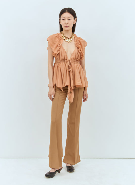 Chloé Women Boken-Heel Slim Pants