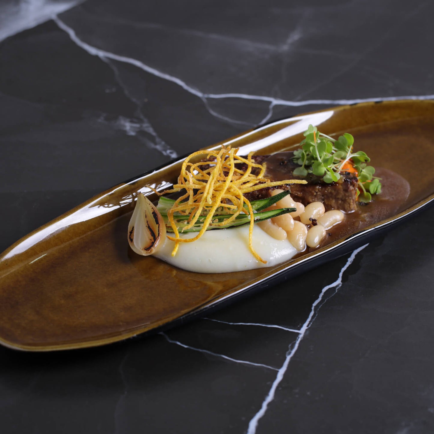 Shallow Organic Oval Platter Large Set of 4