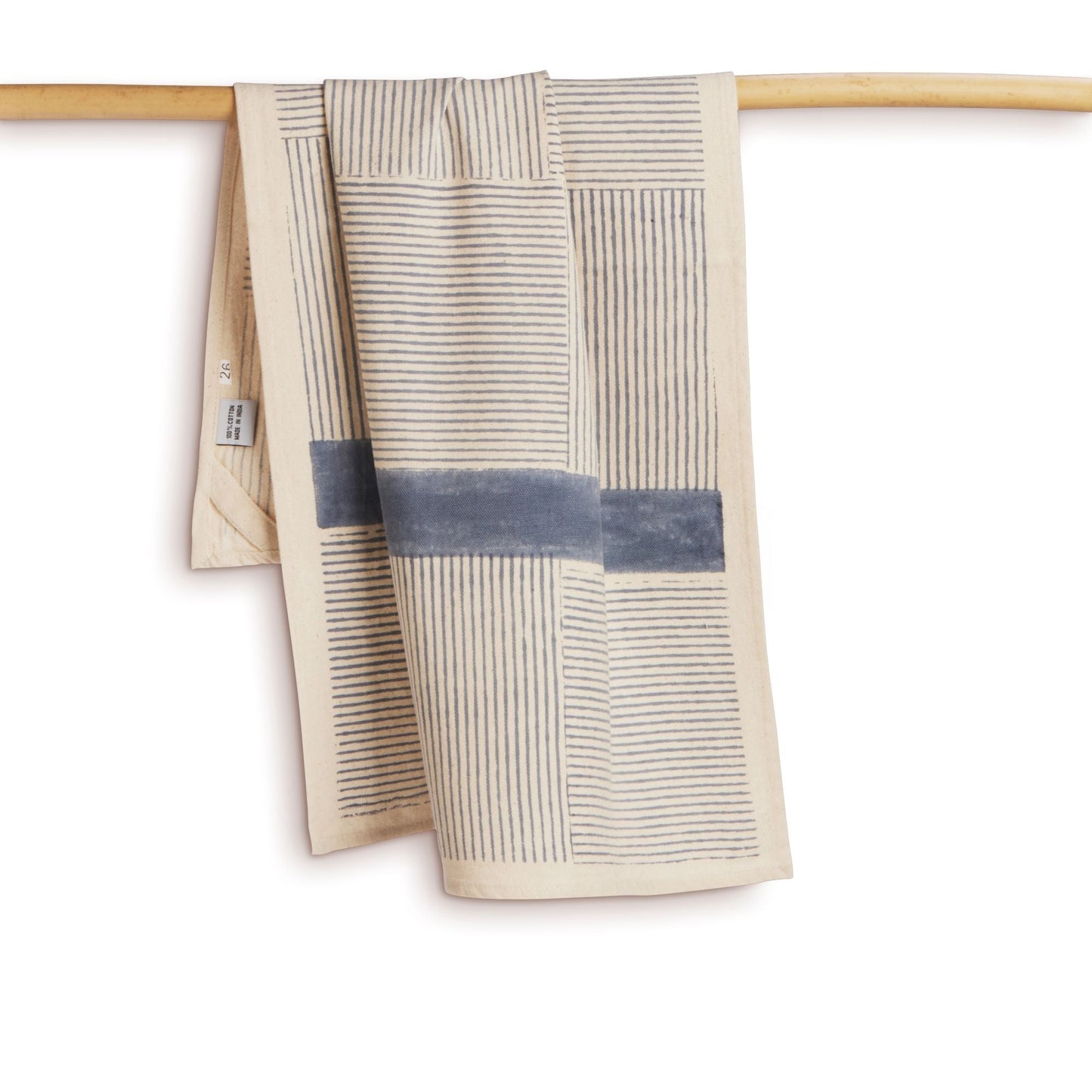 FEAST SLATE - Set of 2. Hand Block Printed Kitchen Towels - Cotton - Fair Trade - Artisan Made