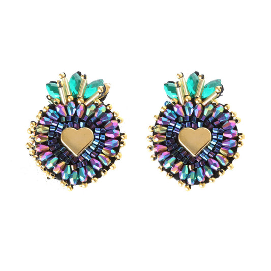 Purple Crown Earring