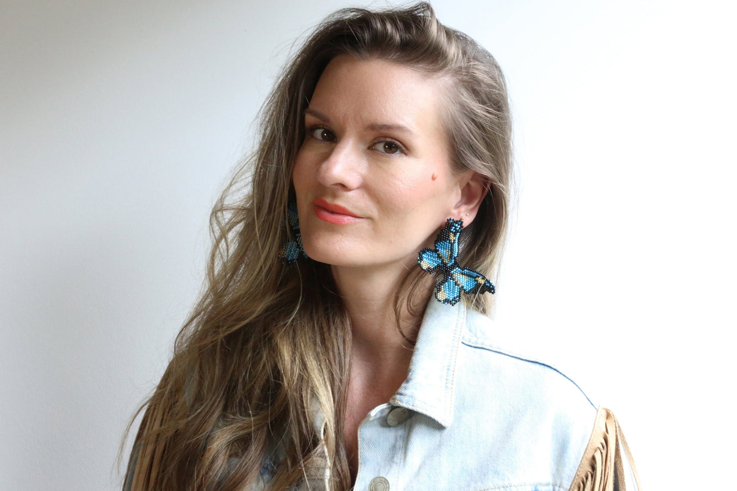 Butterfly Blue Embera Earrings