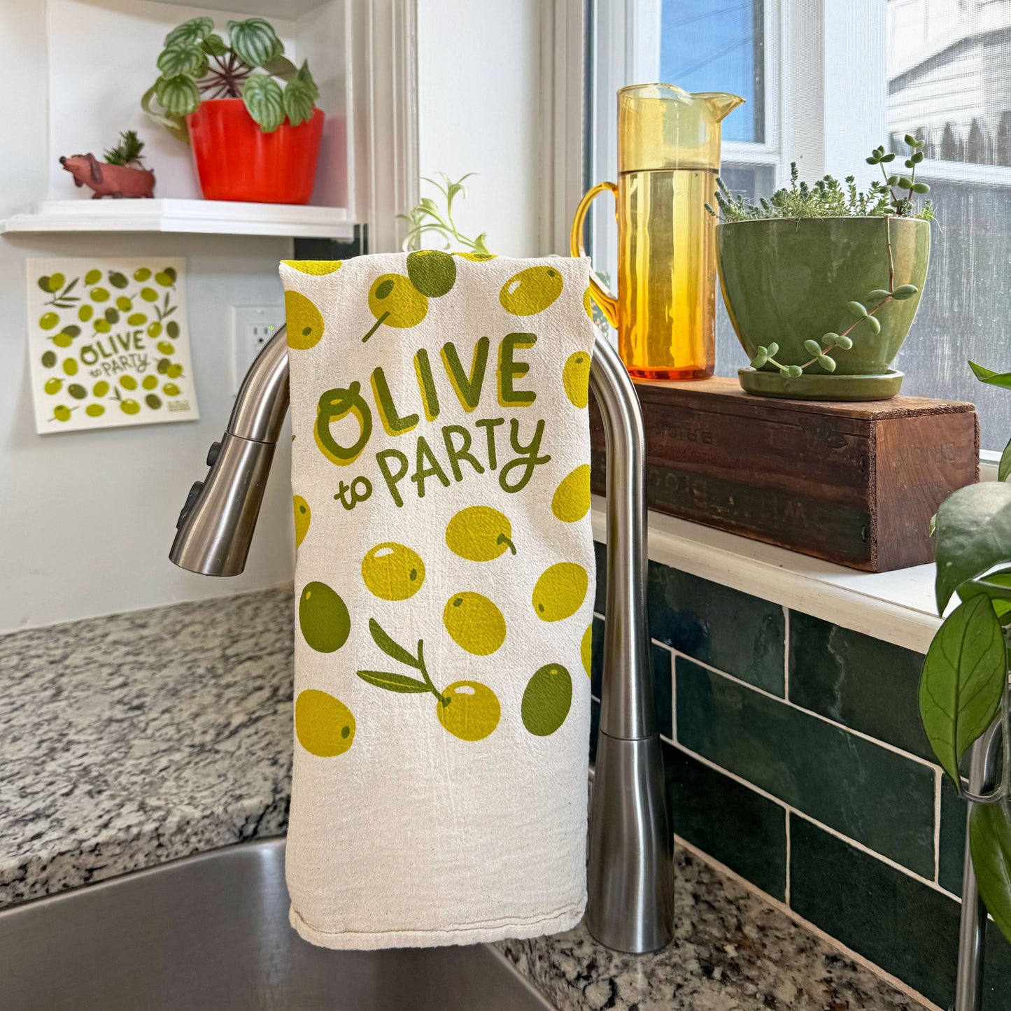 Olive Dish Towel