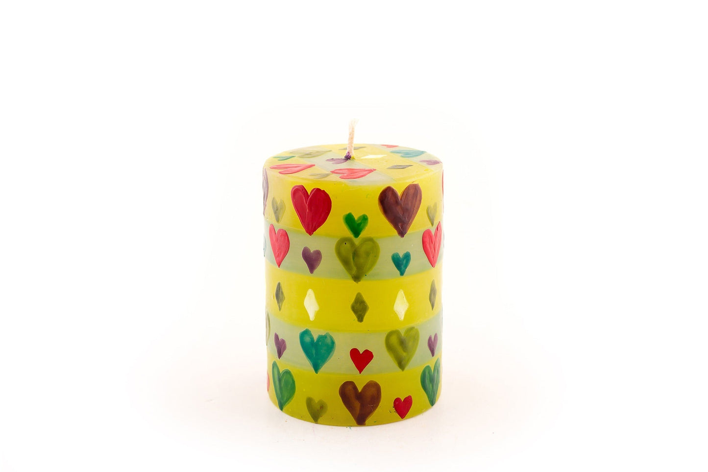 Pastel Hearts Painted Candles