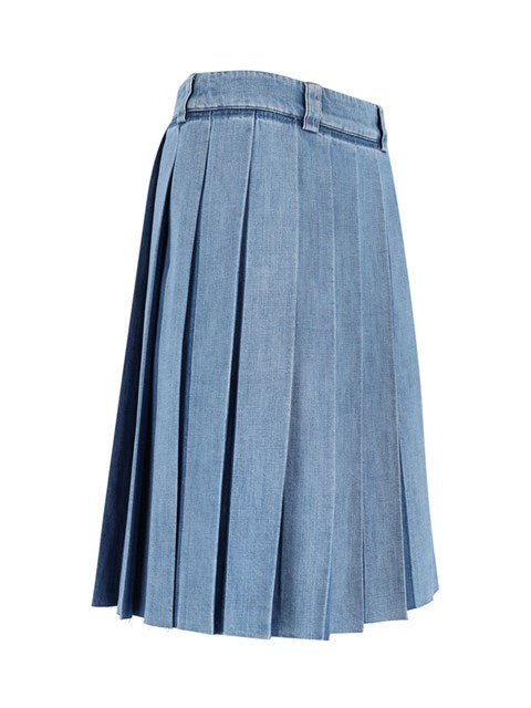 Miu Miu Women Denim Midi Skirt