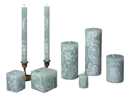 Henna Duck Egg Painted Candles