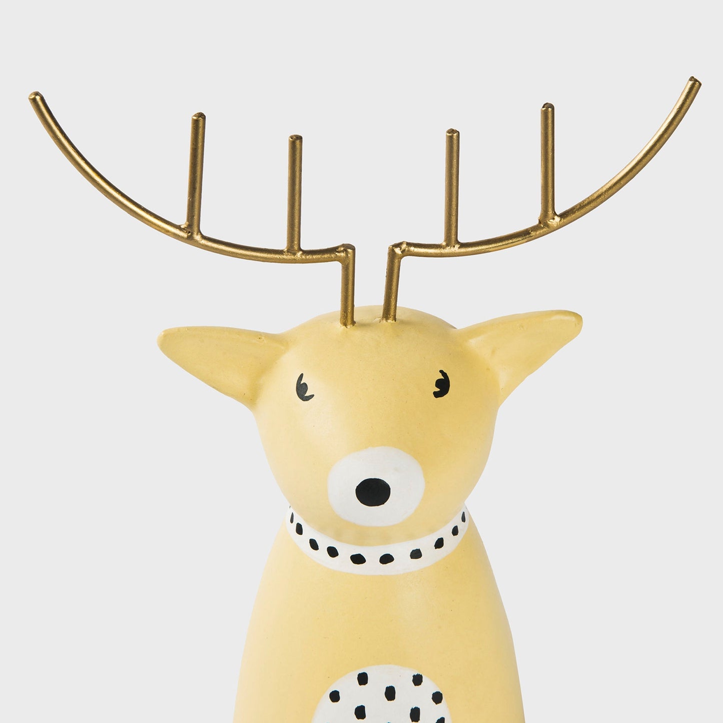 Golden Antler Reindeer Figurine