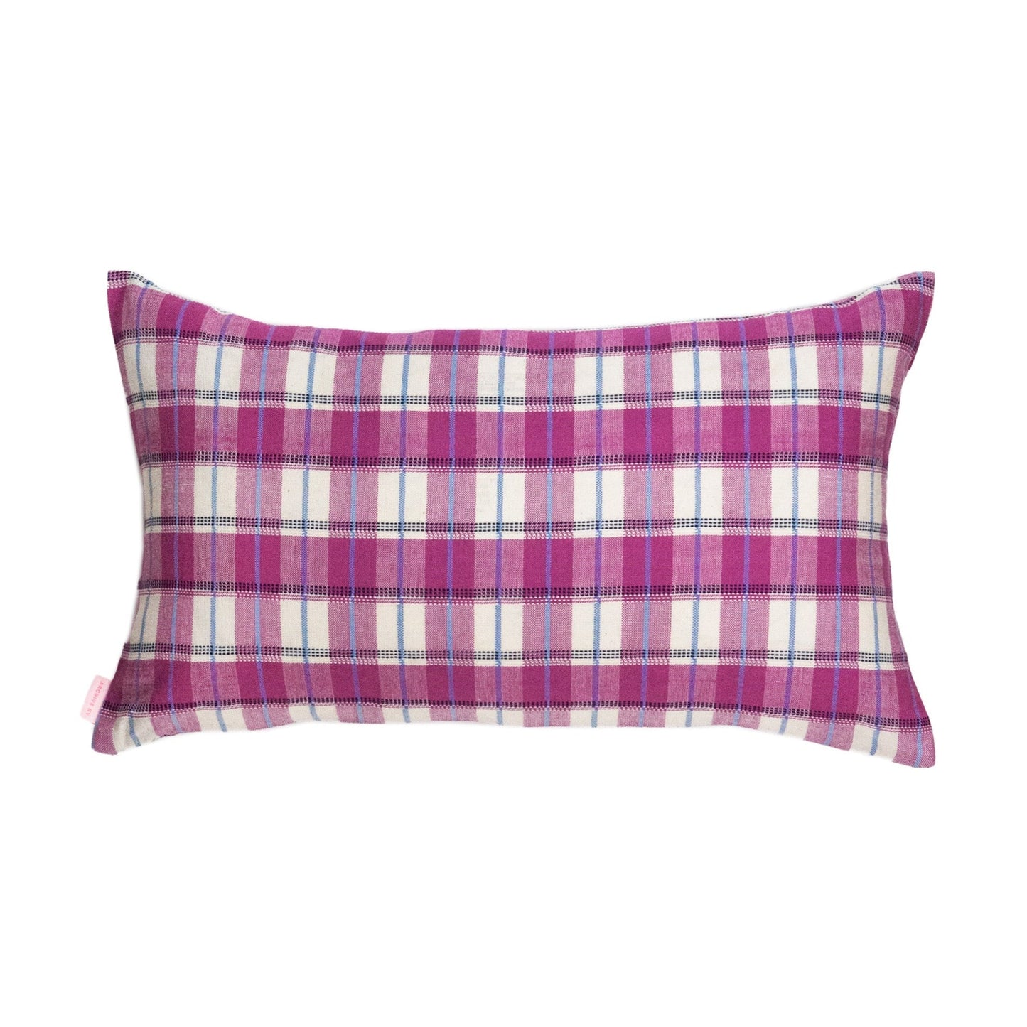 Archive NY San Andres Gingham Pink Lumbar Pillow