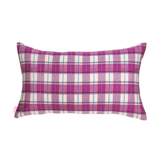 Archive NY San Andres Gingham Pink Lumbar Pillow