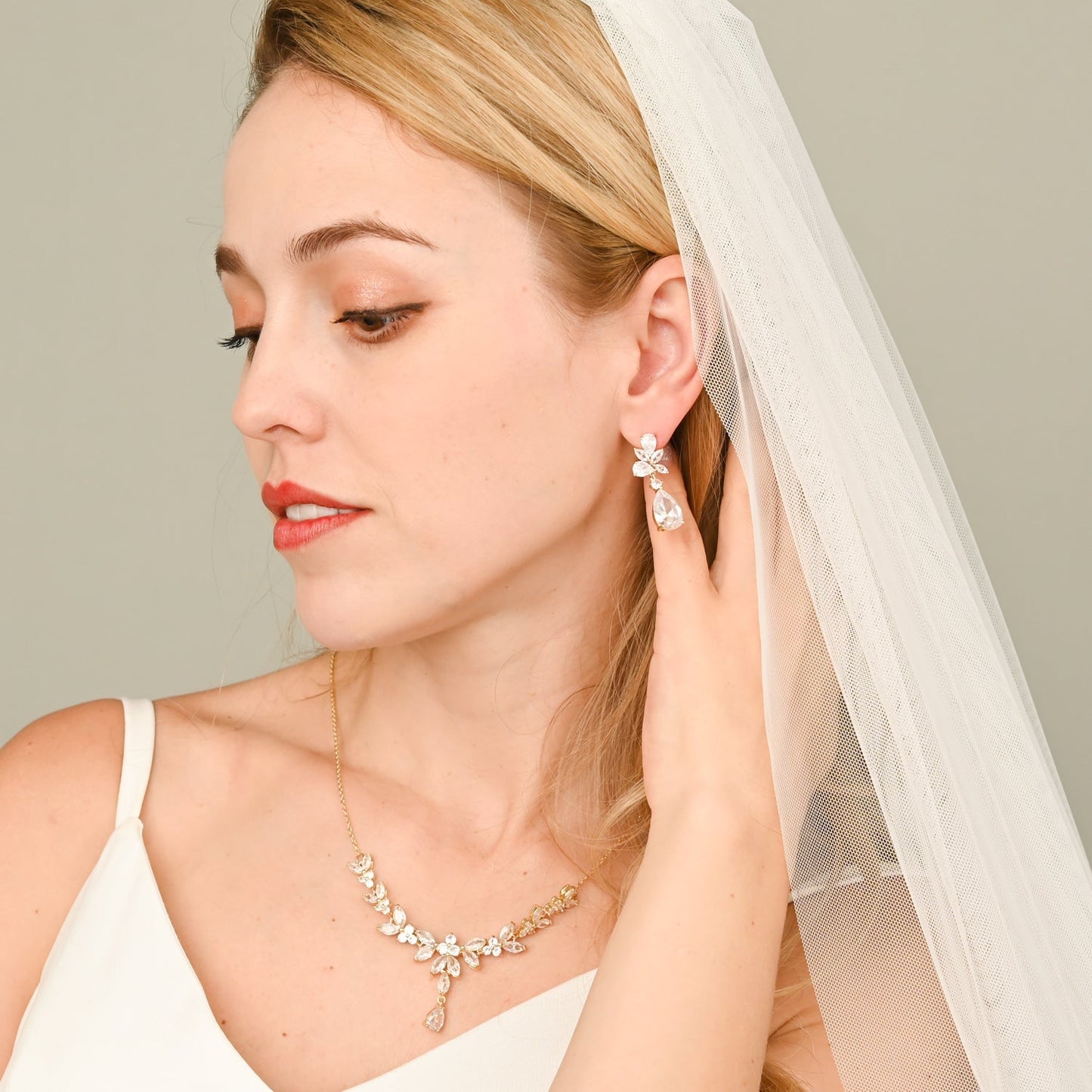 Golden Chandelier Zircon Necklace