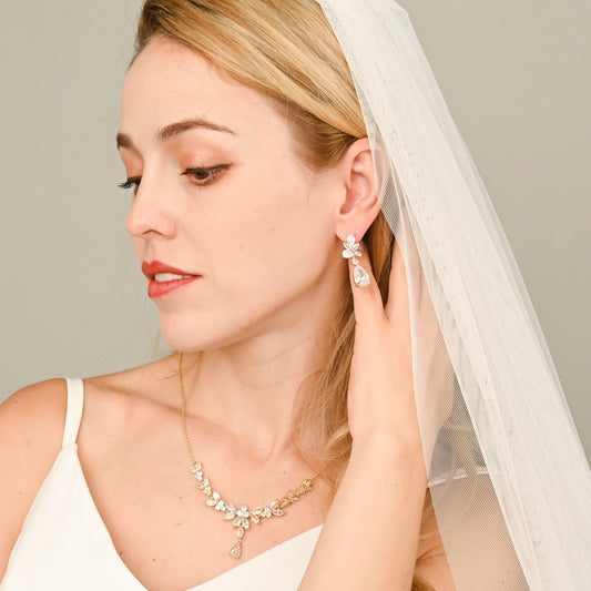 Golden Chandelier Zircon Necklace