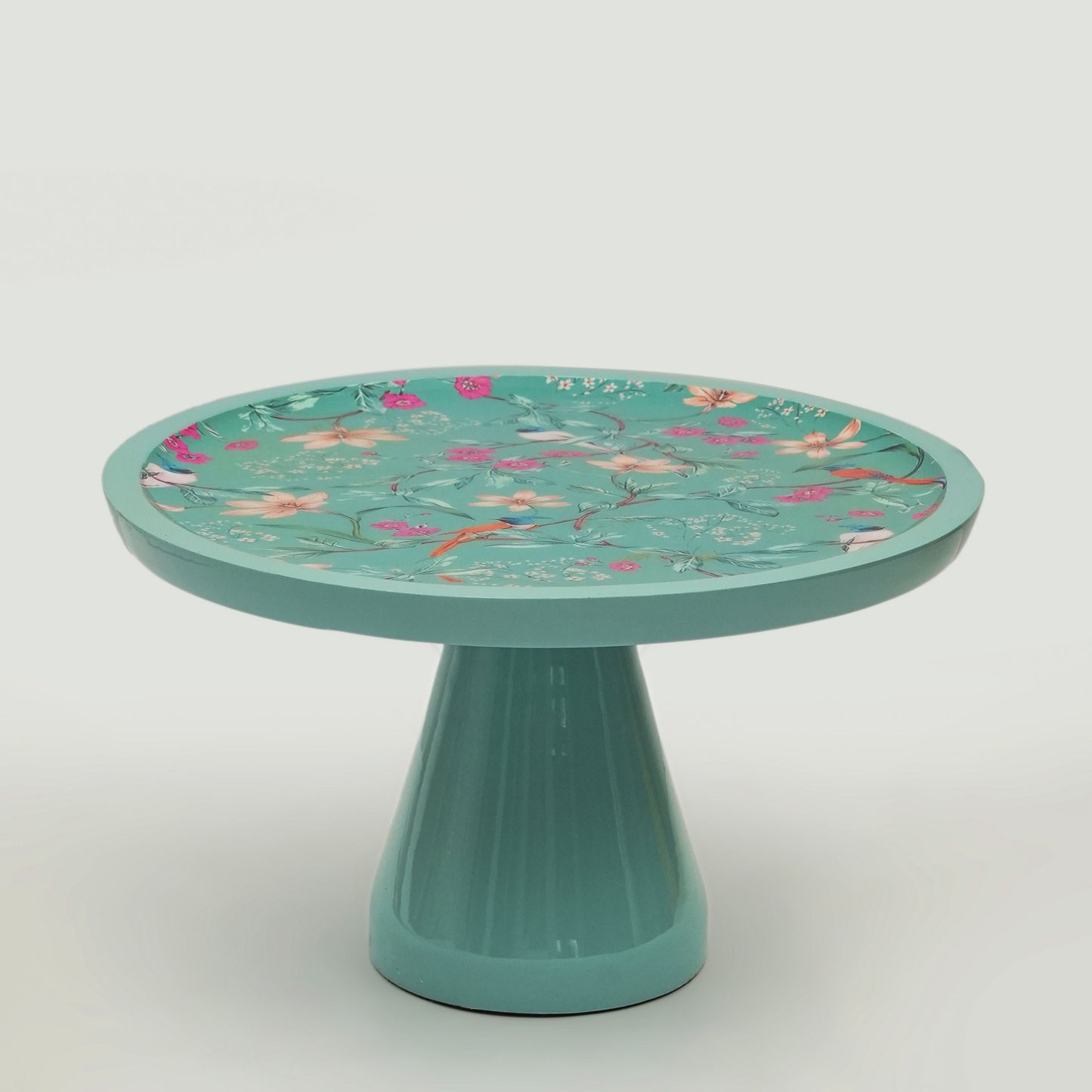Aqua Flora Pedestal Cake Stand