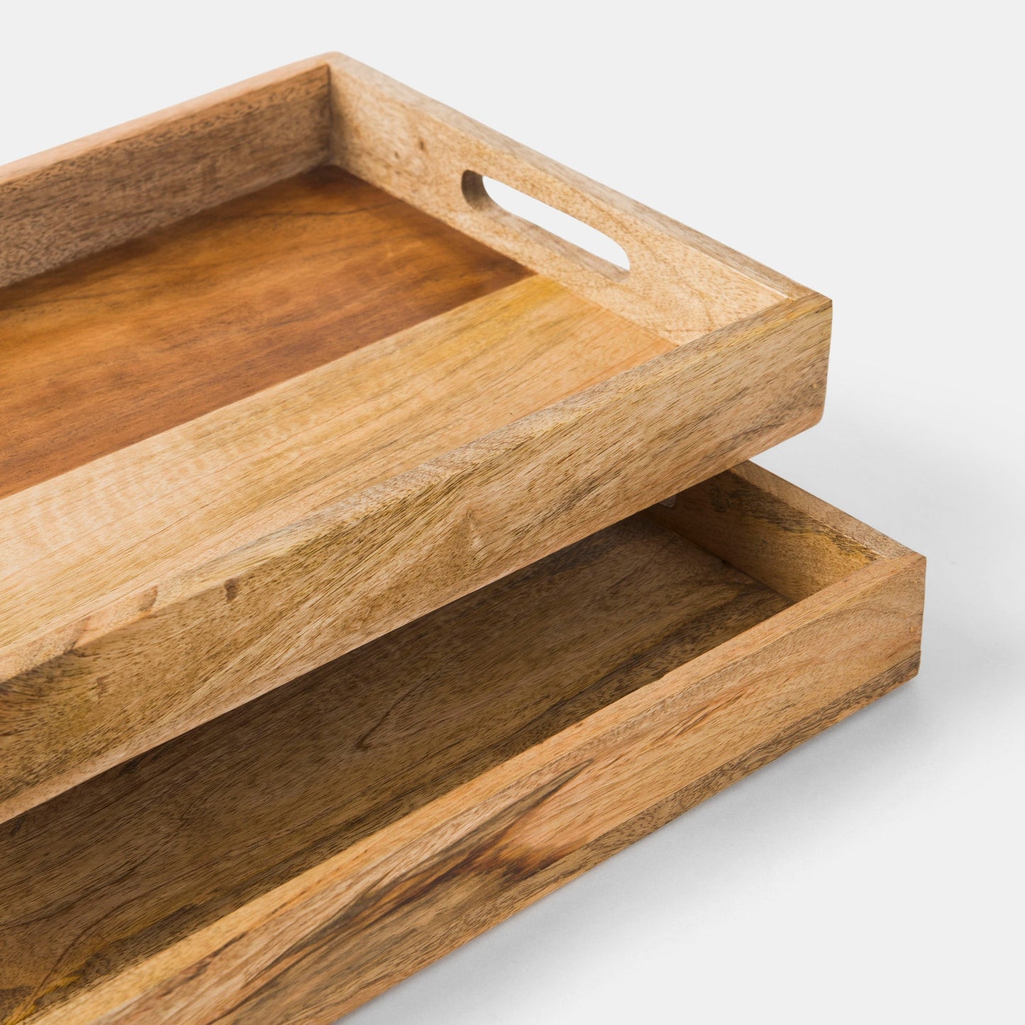 Rustic Elegance Two-Tone Serving Tray Set