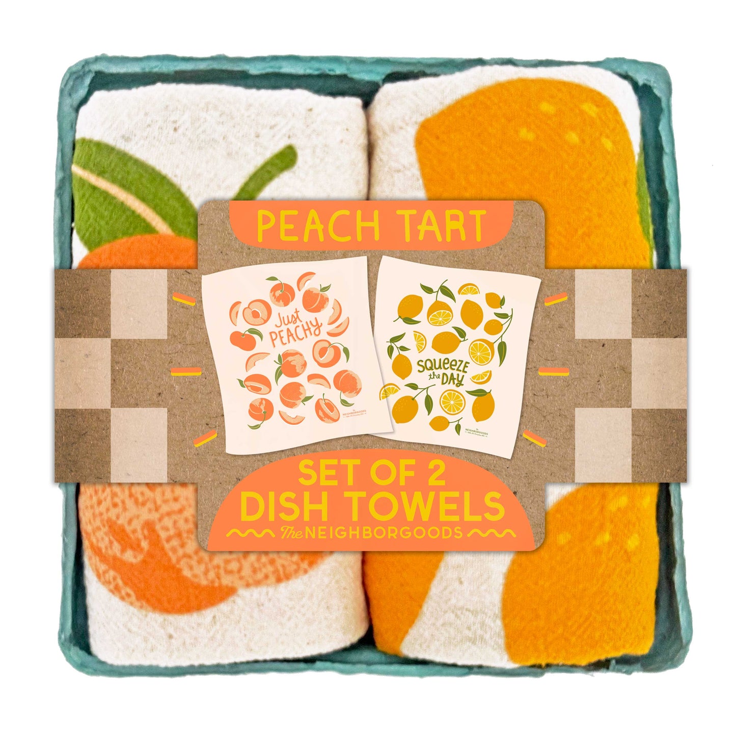 Peach Tart - Dish Towel Set of 2