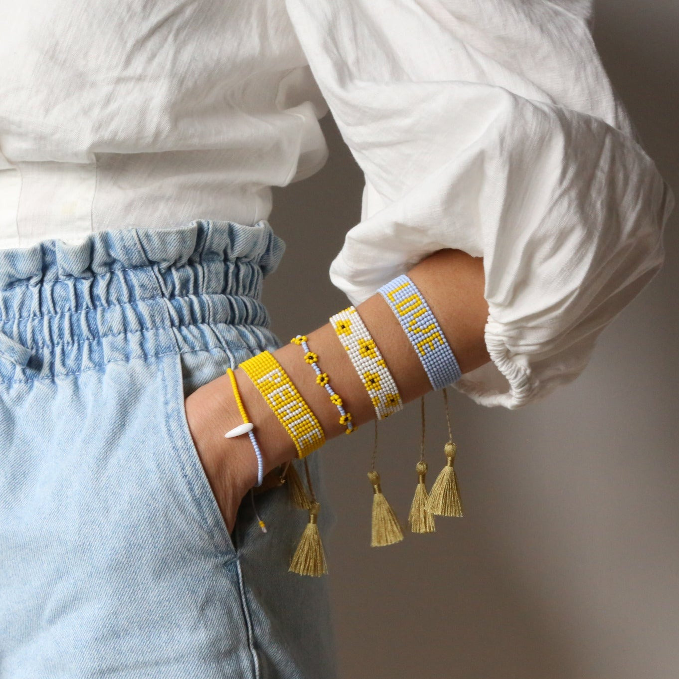 Ukrainian Flag Coral Bracelet