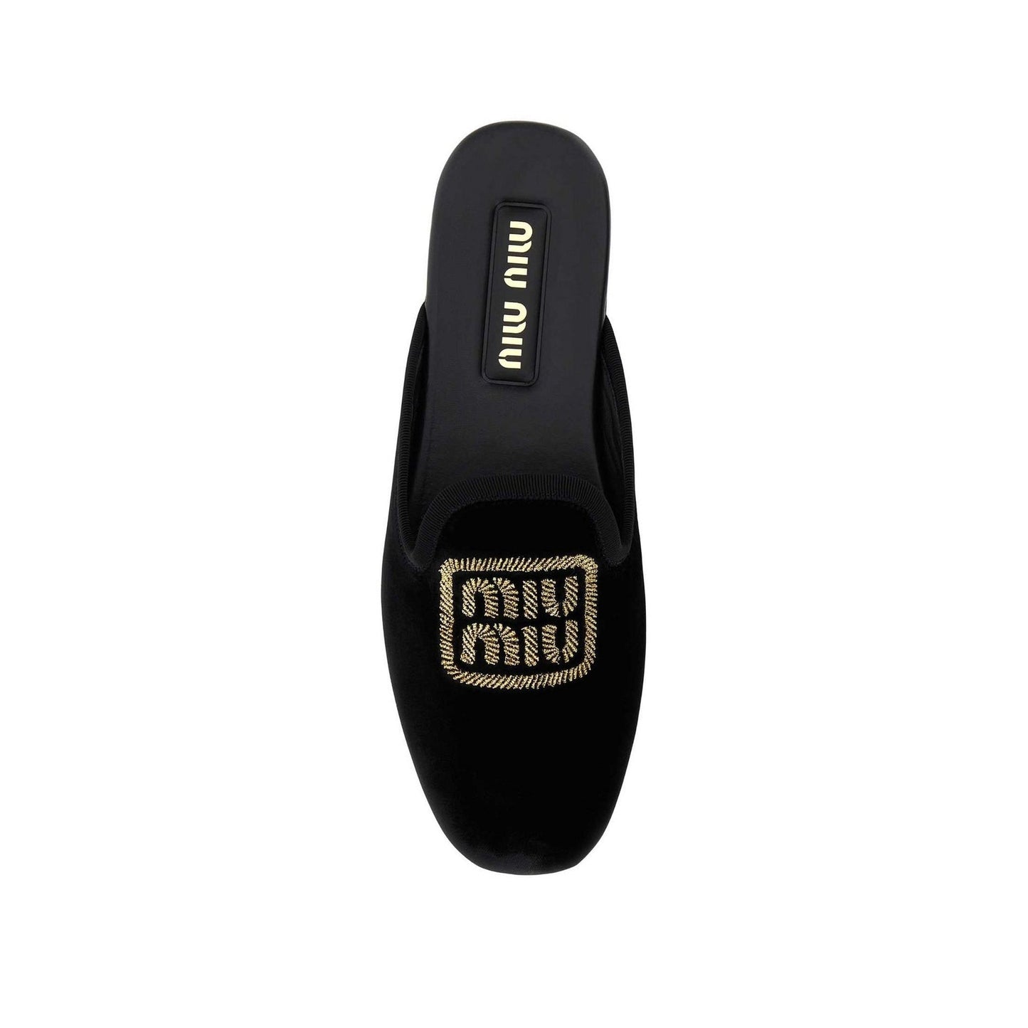 Miu Miu Logo Embroidered Slip-On Mules Women