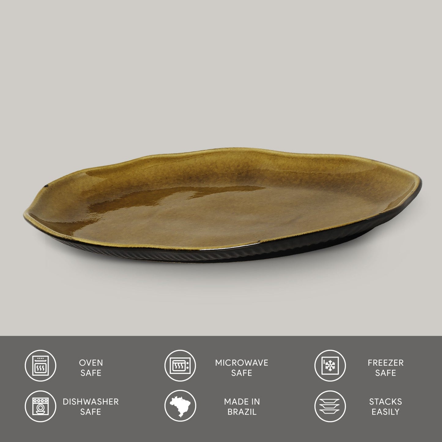 Shallow Bio Oval Platter Medium Set of 4