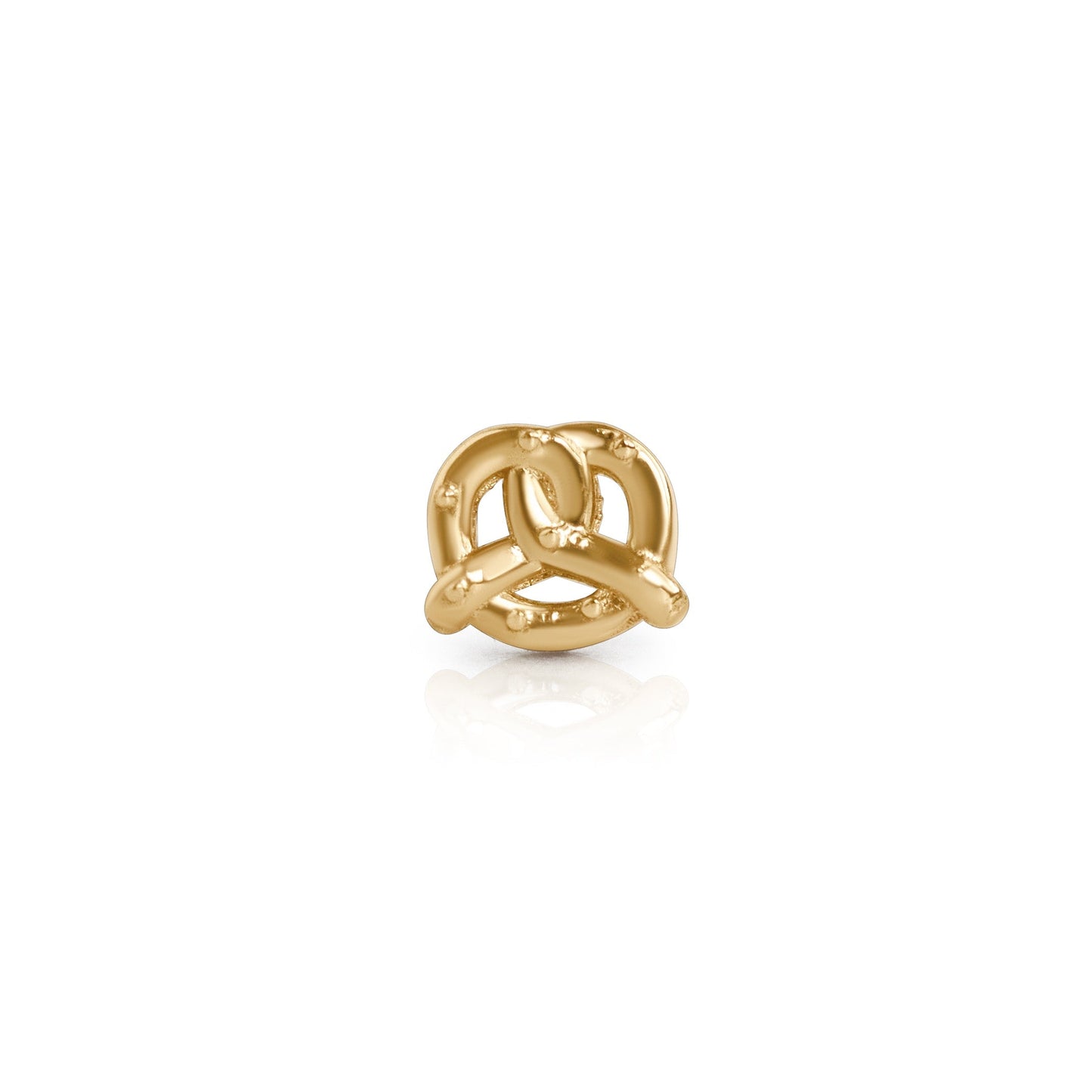 14K Yellow Gold Pretzel Stud