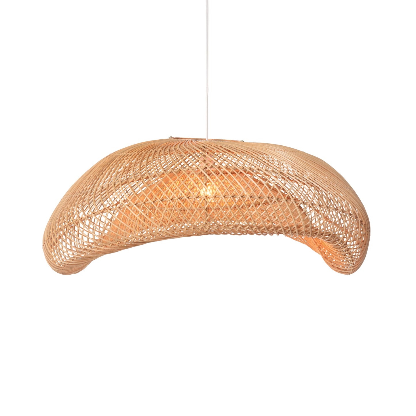 Rattan Arch Wavy Pendant Light-XL