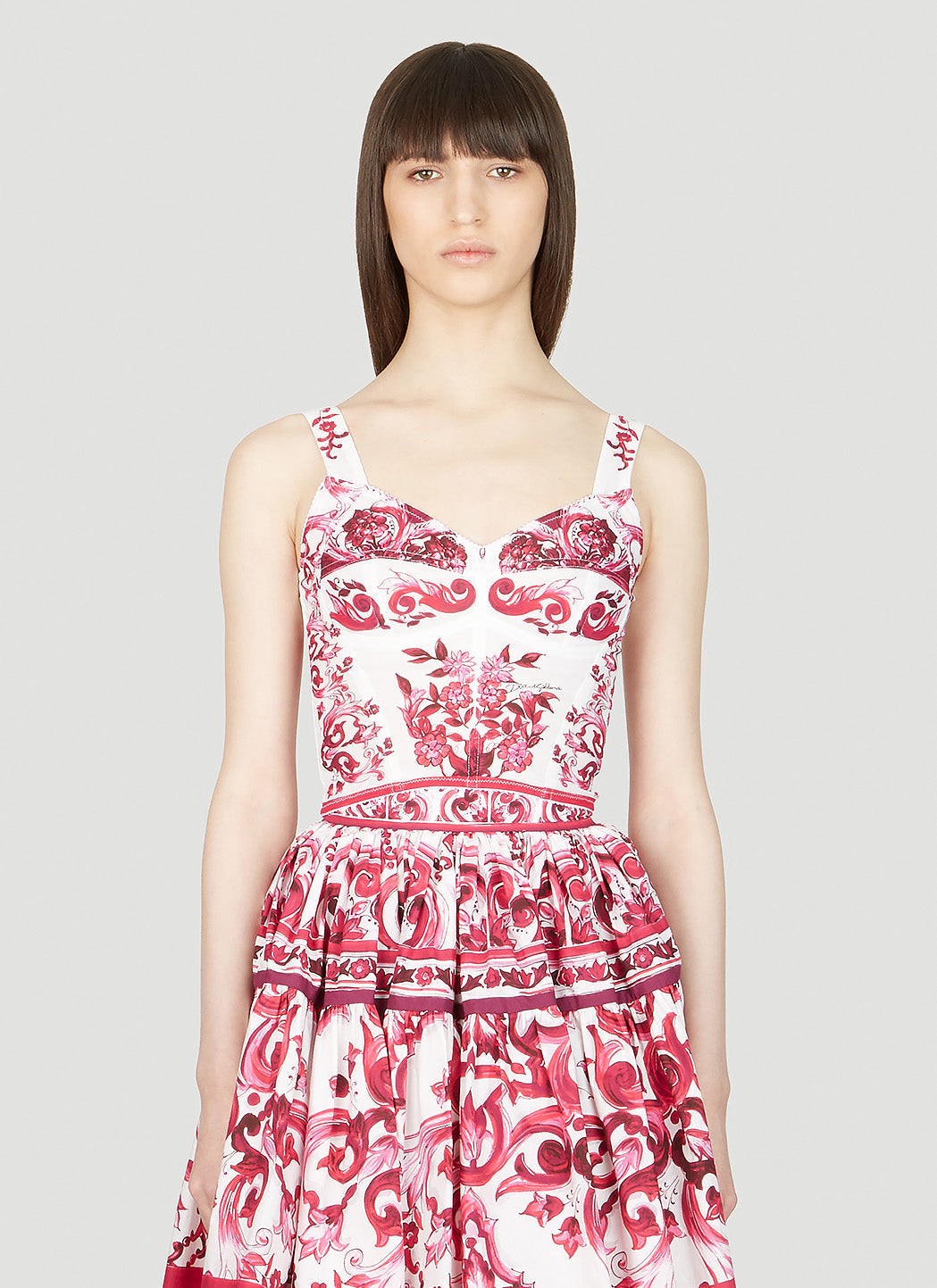 Dolce & Gabbana Women Majolica Print Bustier Top