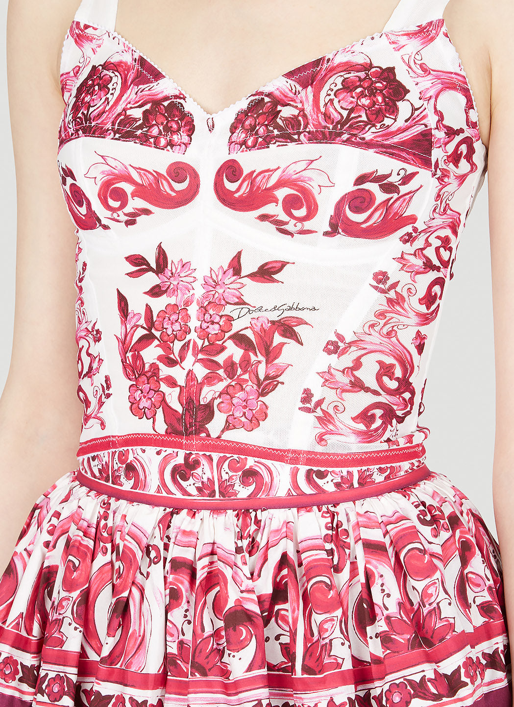 Dolce & Gabbana Women Majolica Print Bustier Top