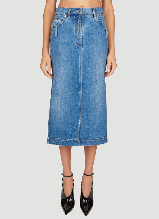 Dolce & Gabbana Women Denim Midi Skirt