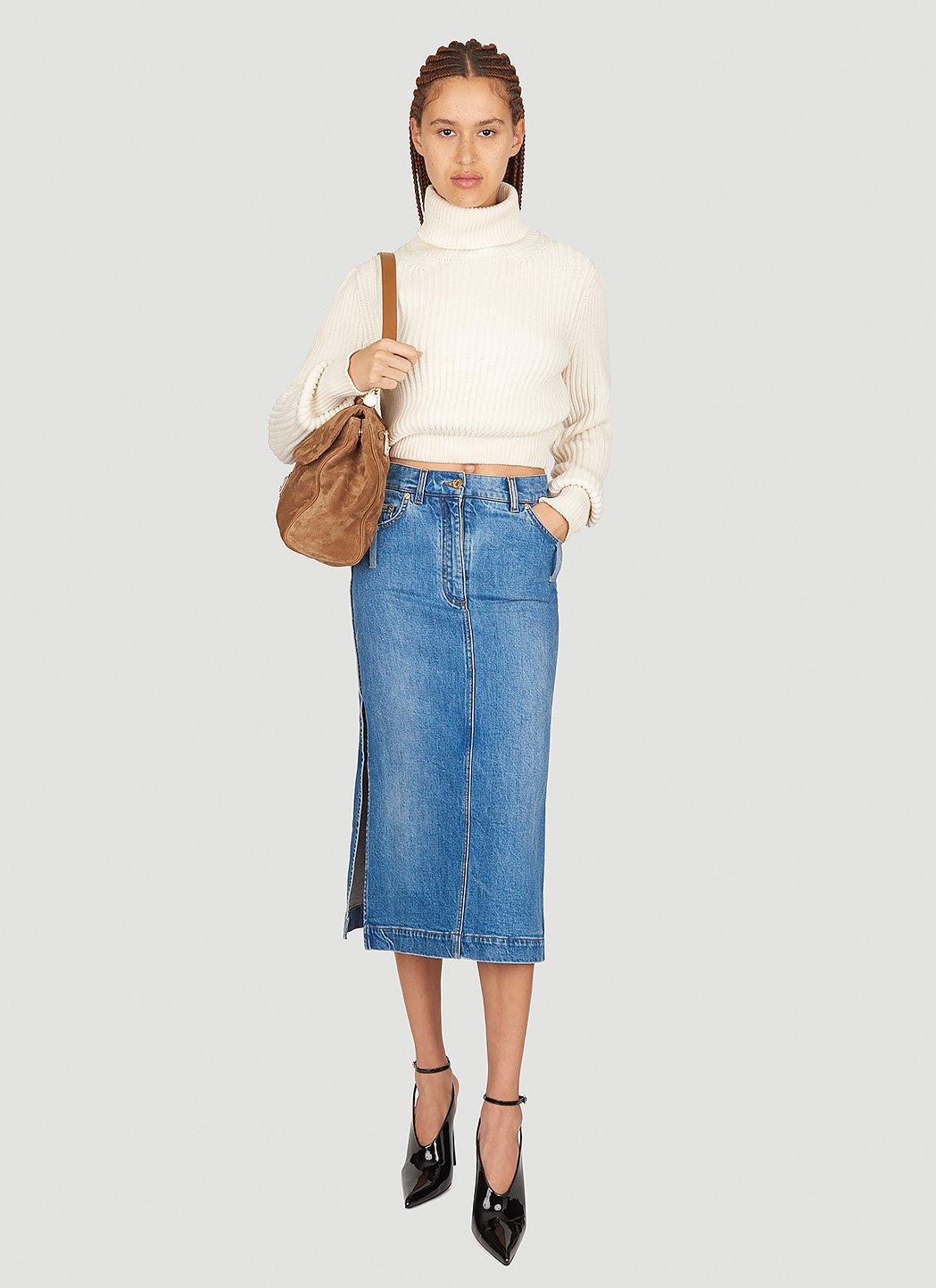 Dolce & Gabbana Women Denim Midi Skirt