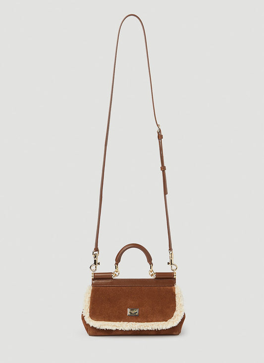 Dolce & Gabbana Women Sicily Suede Small Handbag