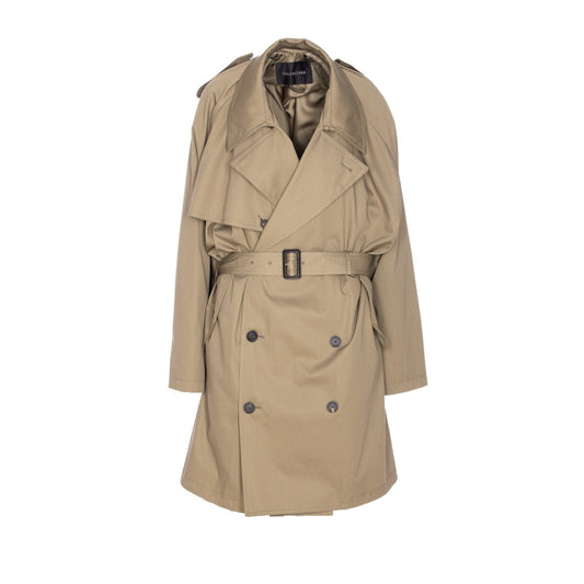 Balenciaga Women Draped Neck Midi Trench