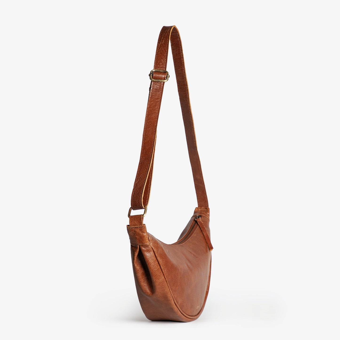 Leather Moon Sling Bag - Vintage Brown
