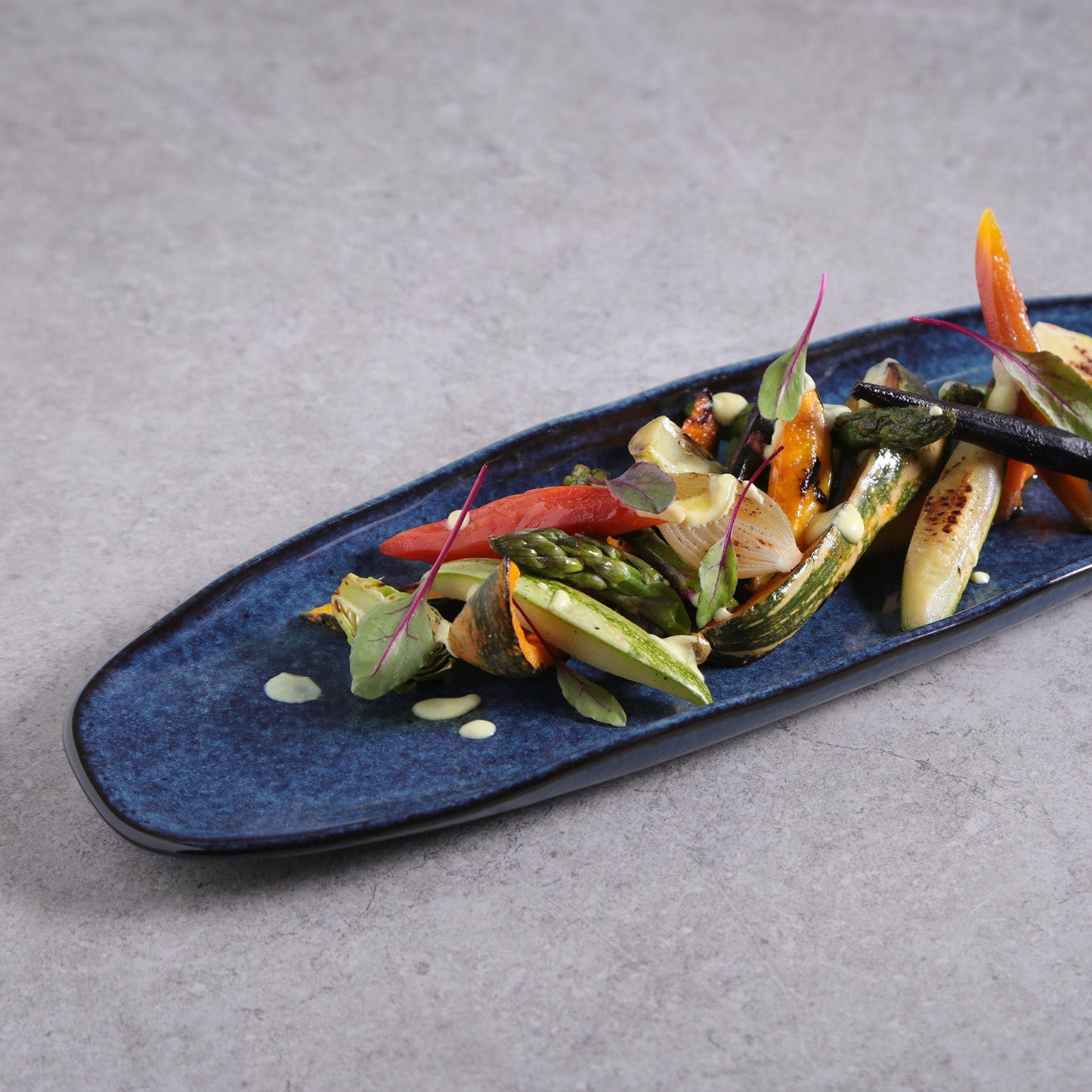 Shallow Organic Oval Platter Large Set of 4