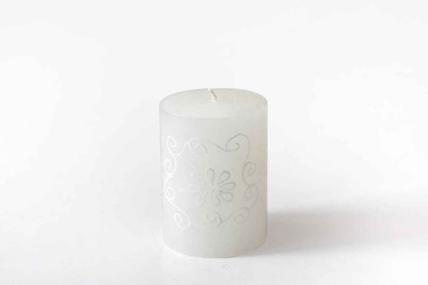 White on White Painted Candles