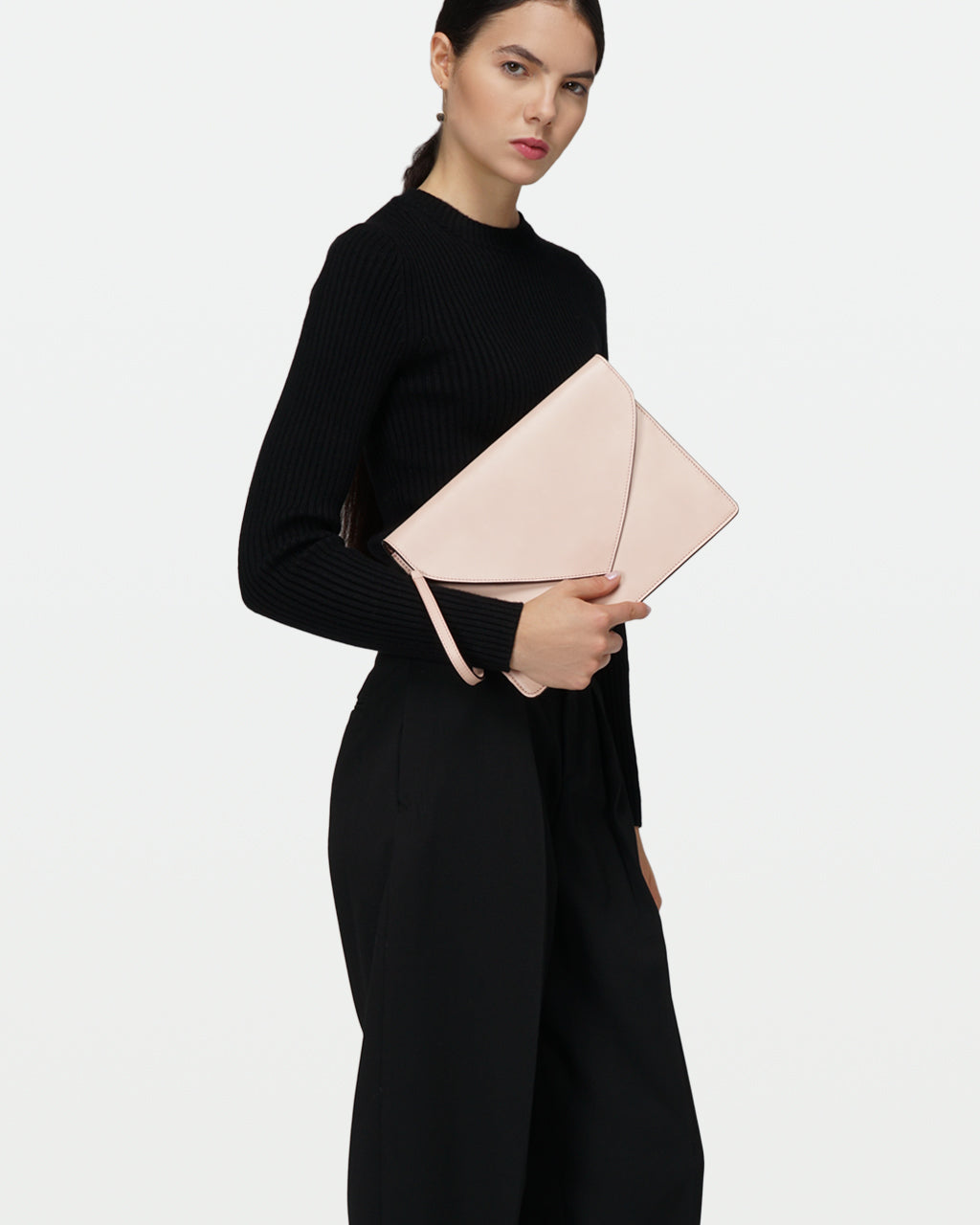 Envelope Clutch in Vegetable tanned calfskin and Suede Leather