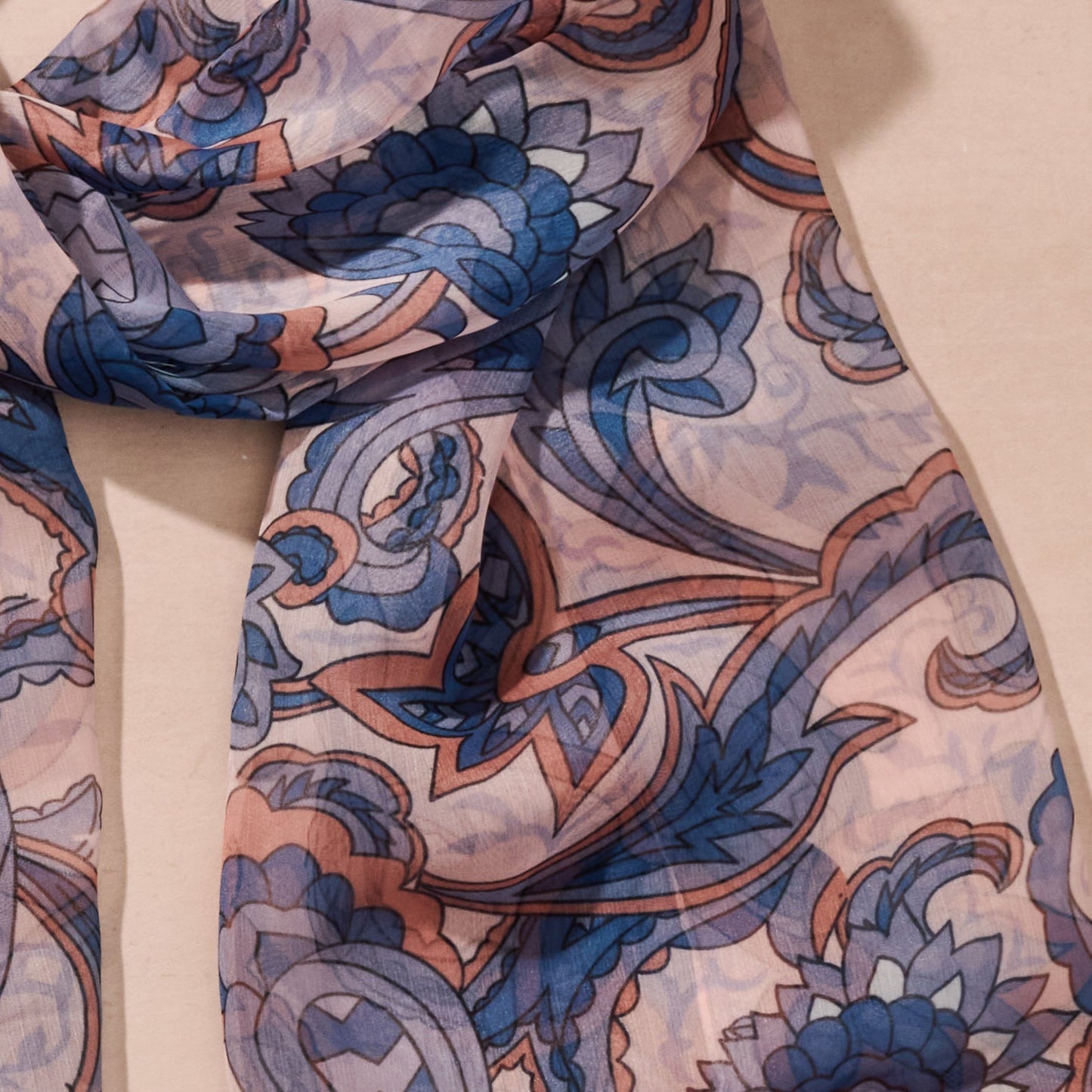 Komal Paisley Chiffon Scarf