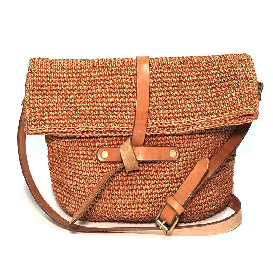 MINGA | Carmen Woven Crossbody Bag | Orange