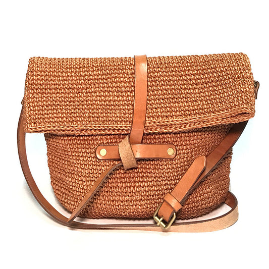 MINGA | Carmen Woven Crossbody Bag | Orange