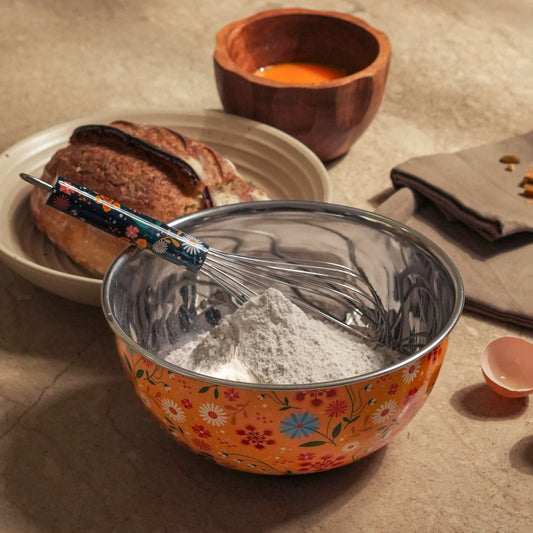 Sunburst Bloom Bowl & Whisk Set
