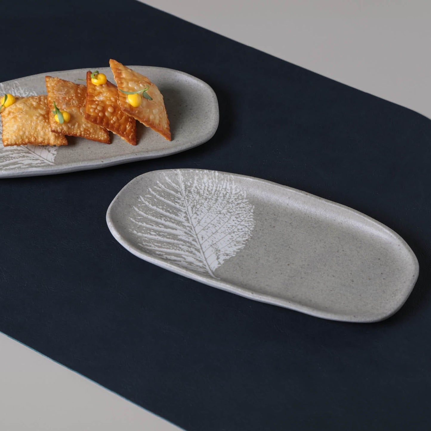 Shallow Organic Oval Platter Small Set of 4