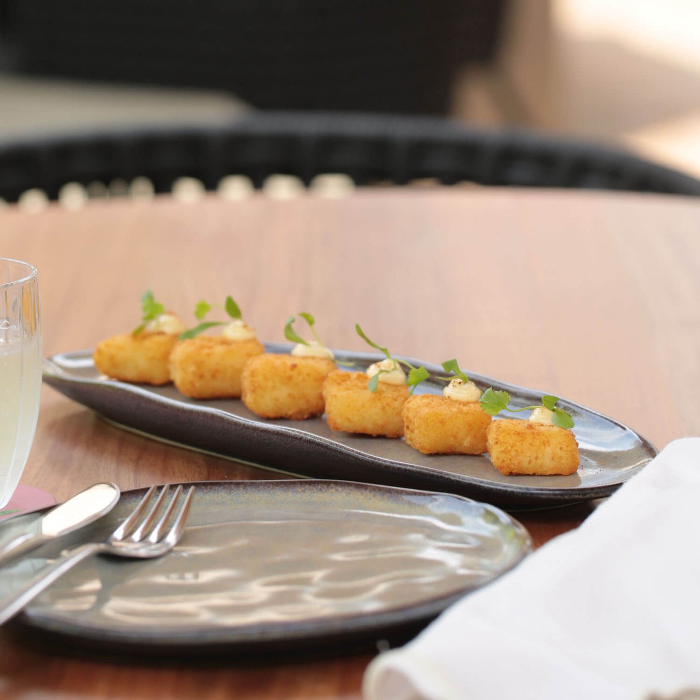 Shallow Organic Oval Platter Large Set of 4