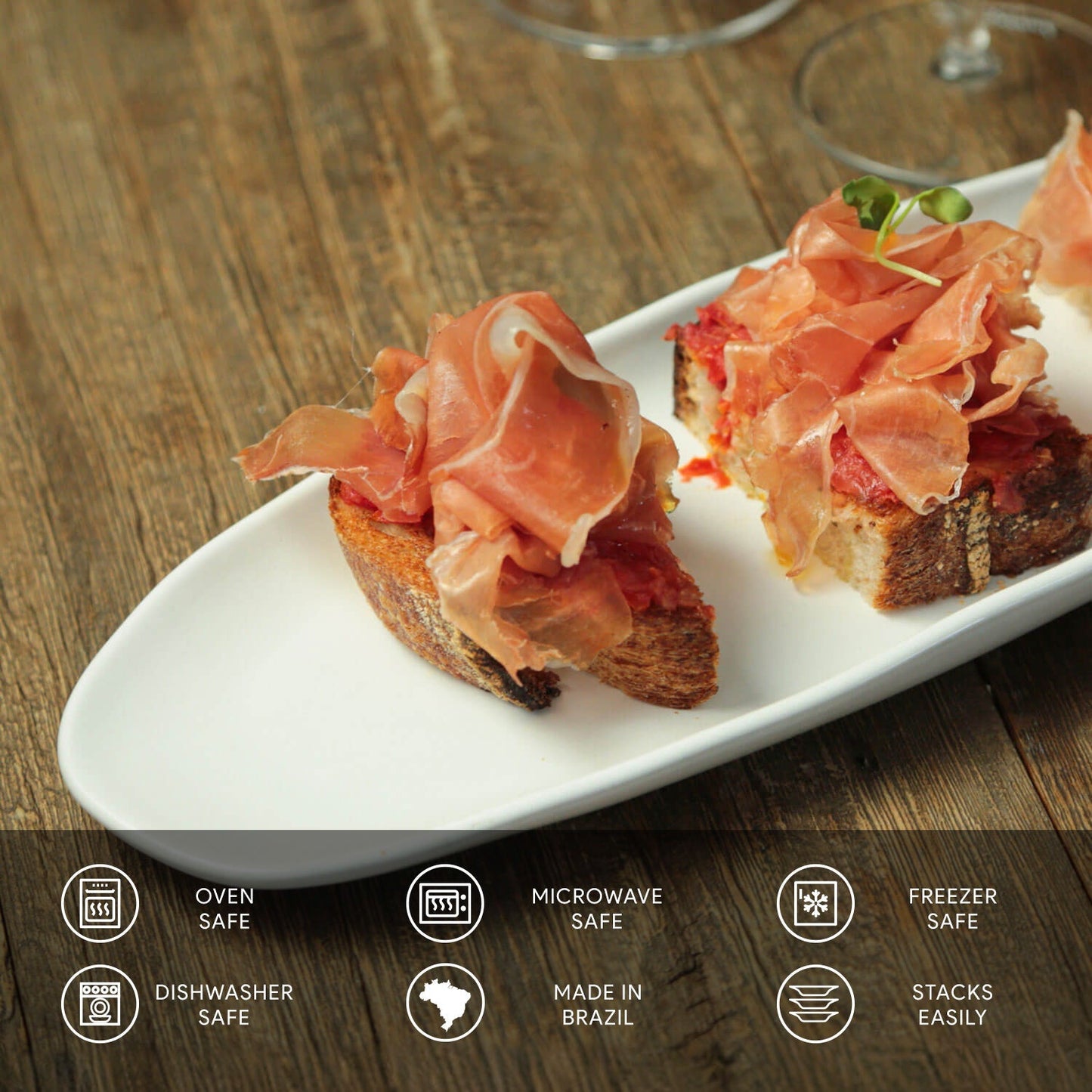 Shallow Organic Oval Platter Large Set of 4