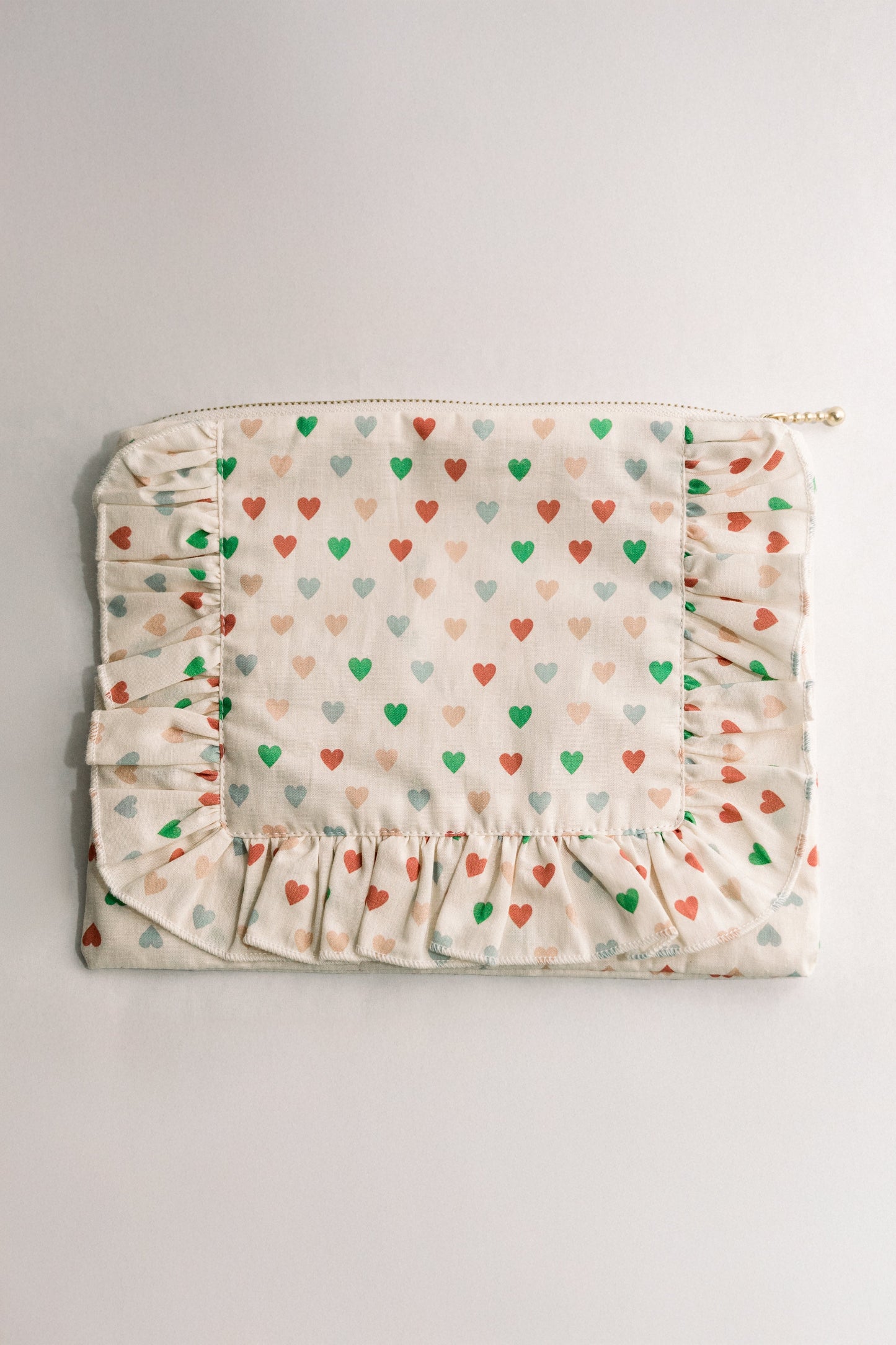 Love In Bloom | Timless Floral Ruffle Zipper Pouch