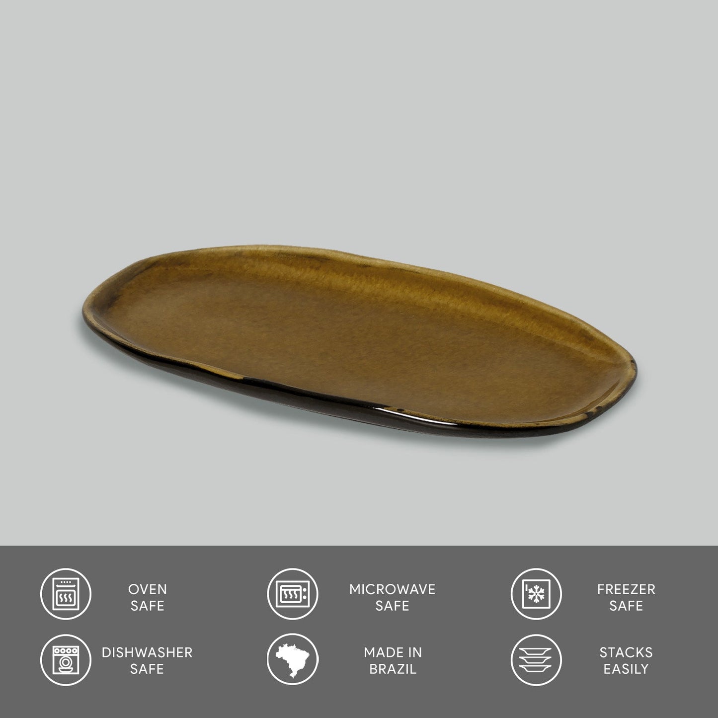 Shallow Organic Oval Platter Small Set of 4