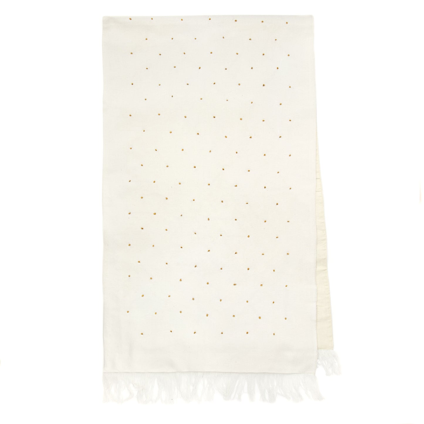 Others Embroidered Table Runner Yellow Dots