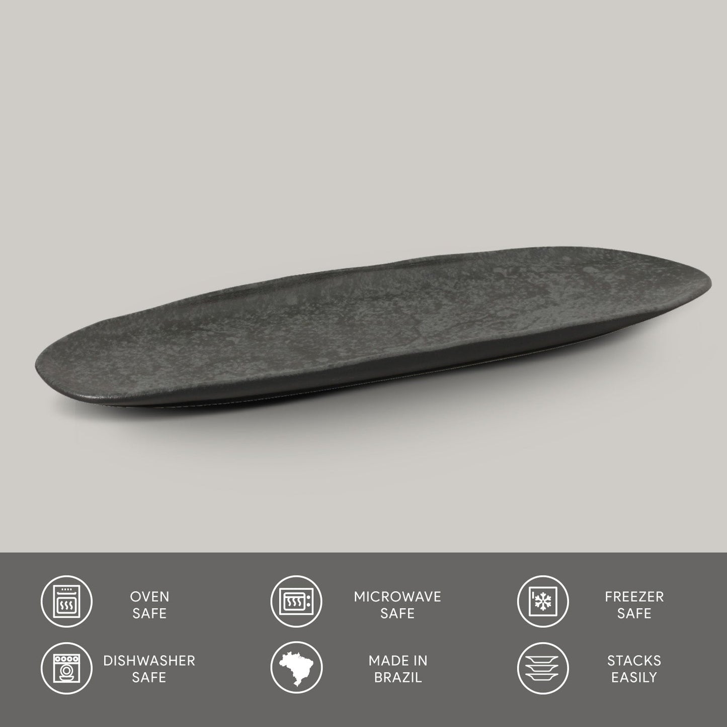 Shallow Organic Oval Platter Large Set of 4