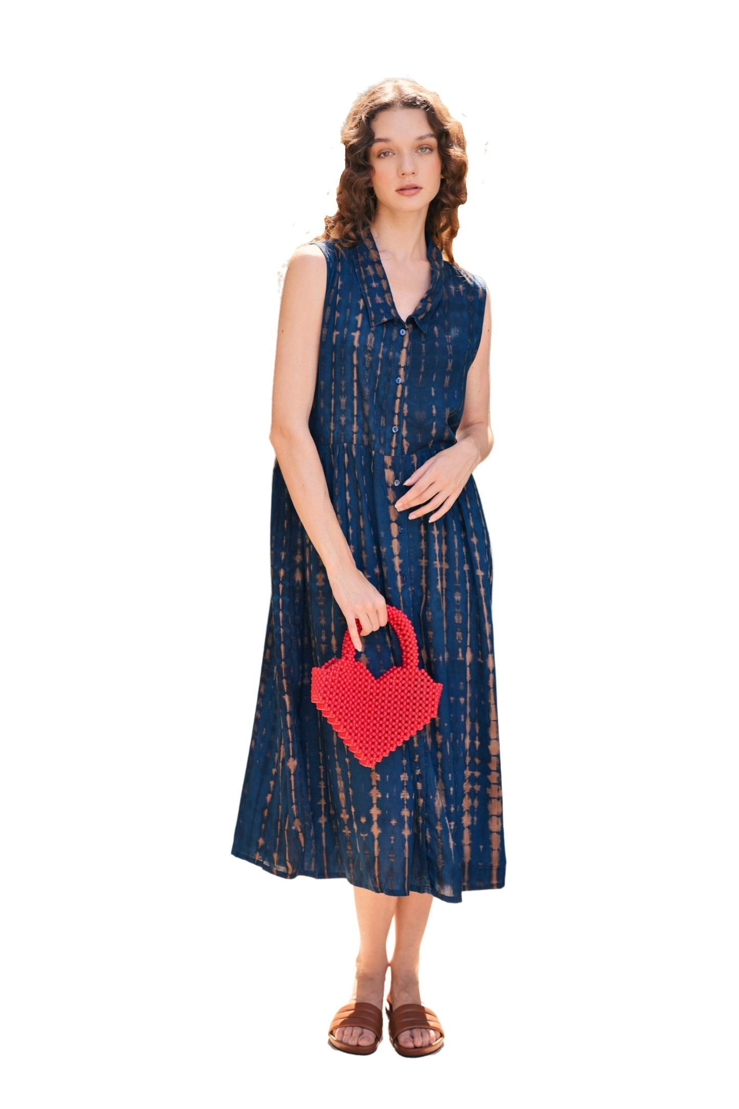 Tina Midi Dress in Ocean Blue