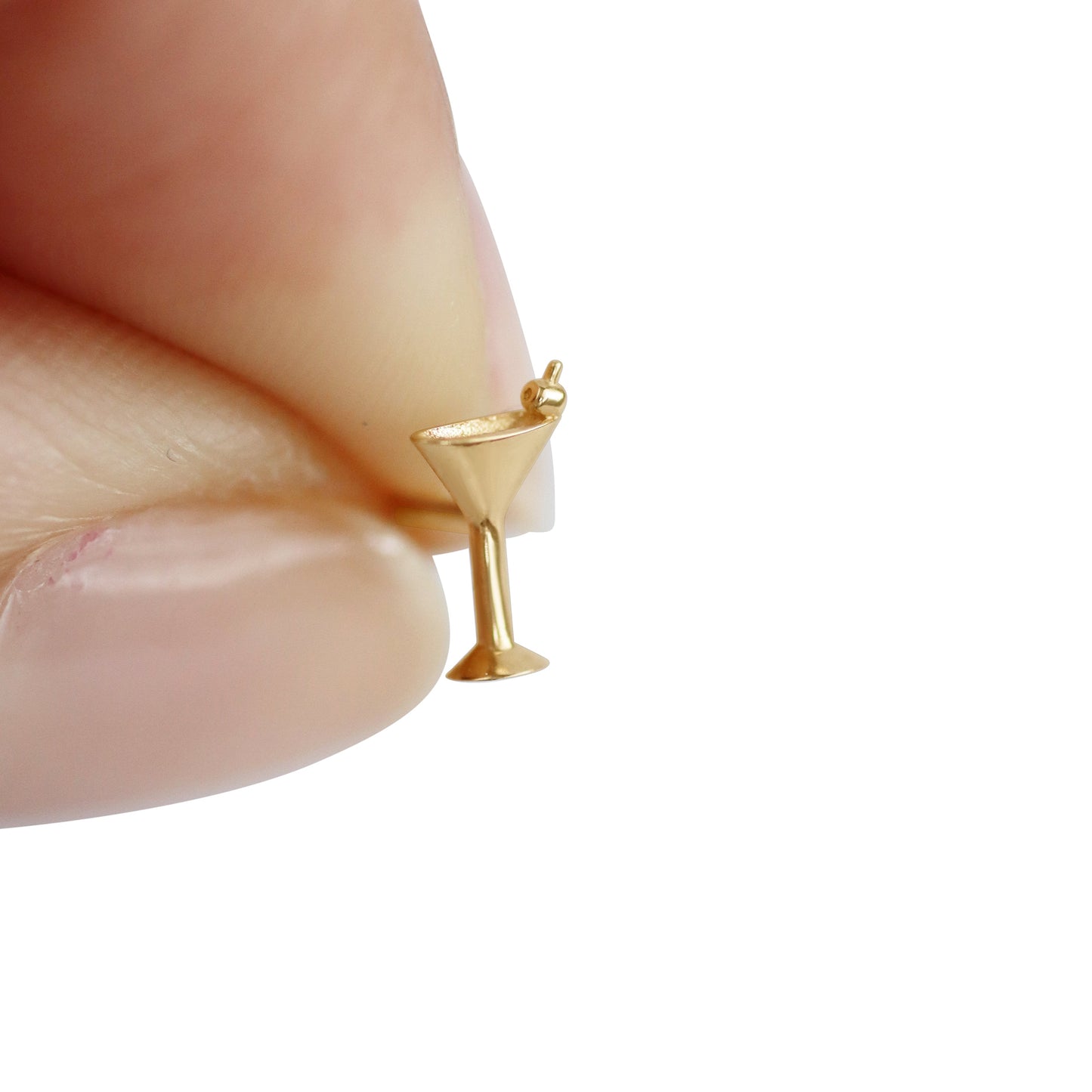 14K Yellow Gold Martini Stud