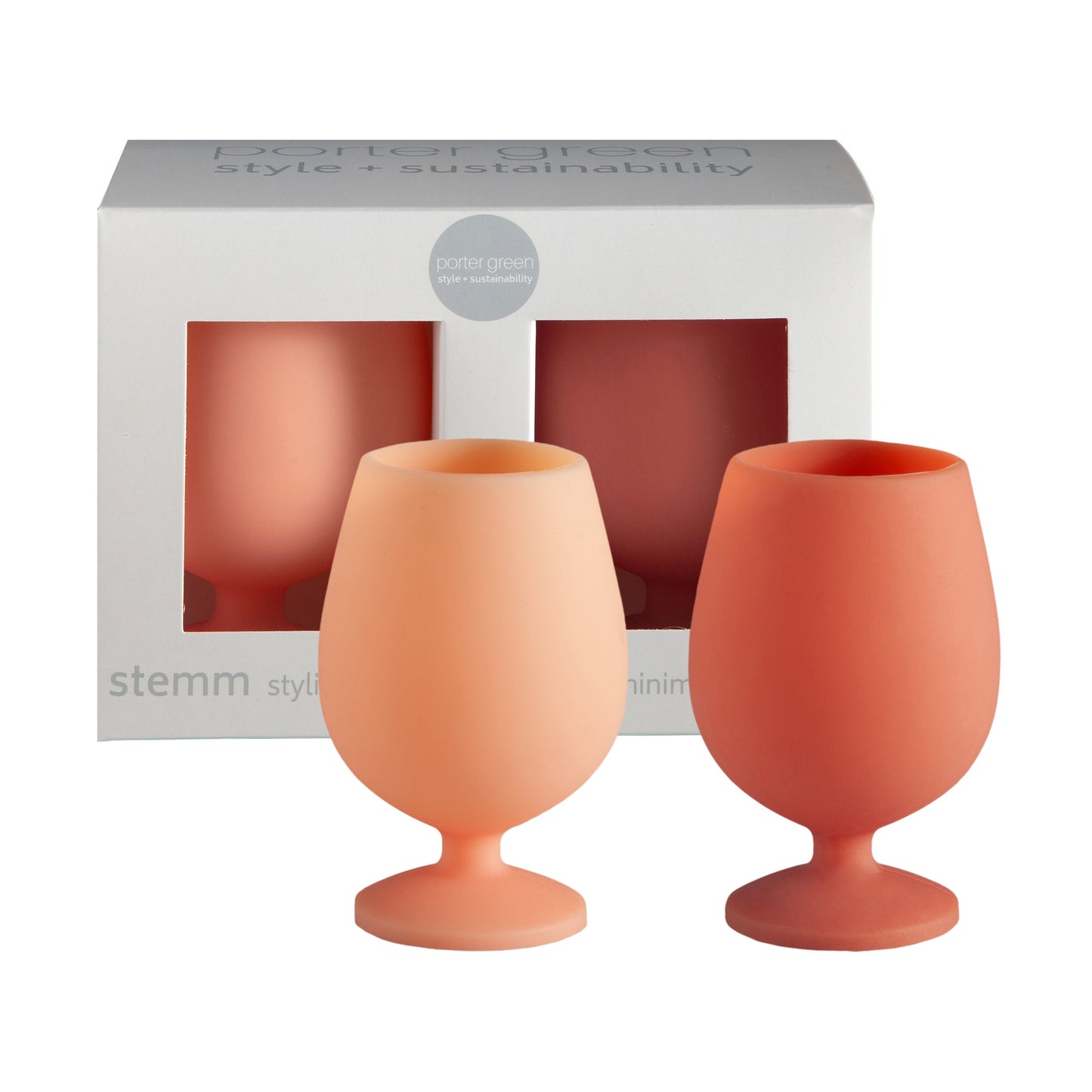 Terra + Peach | Stemm | Silicone Unbreakable Wine Glasses