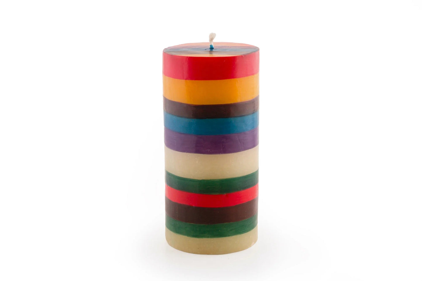 Memphis Stripe Painted Candles