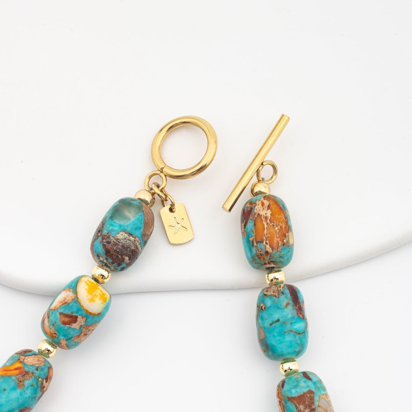 Sierra Bloom Turquoise Emperor Stone Beaded Necklace